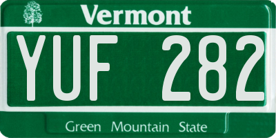 VT license plate YUF282