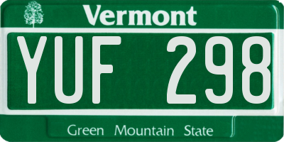 VT license plate YUF298