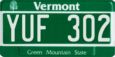 VT license plate YUF302