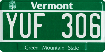 VT license plate YUF306