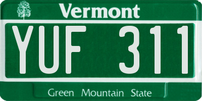 VT license plate YUF311