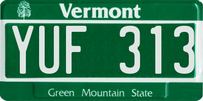 VT license plate YUF313