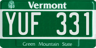 VT license plate YUF331