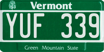 VT license plate YUF339