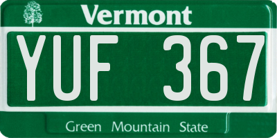 VT license plate YUF367
