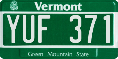 VT license plate YUF371
