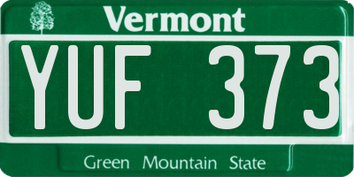 VT license plate YUF373
