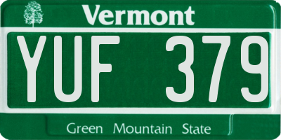VT license plate YUF379