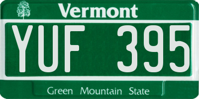 VT license plate YUF395