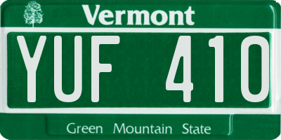 VT license plate YUF410