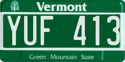 VT license plate YUF413