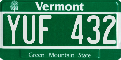 VT license plate YUF432