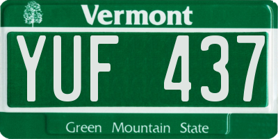 VT license plate YUF437