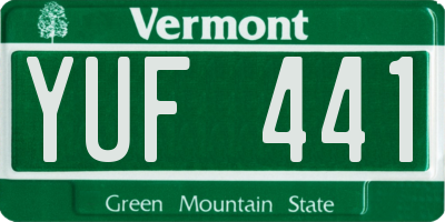 VT license plate YUF441