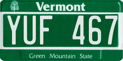 VT license plate YUF467