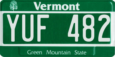 VT license plate YUF482