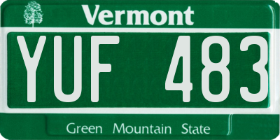 VT license plate YUF483