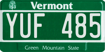 VT license plate YUF485