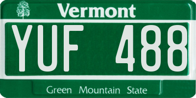 VT license plate YUF488