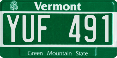 VT license plate YUF491