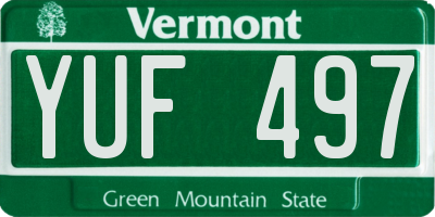 VT license plate YUF497