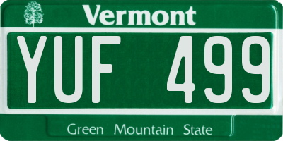 VT license plate YUF499