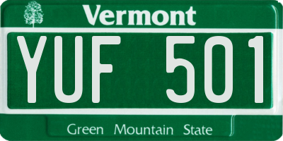 VT license plate YUF501
