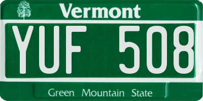VT license plate YUF508