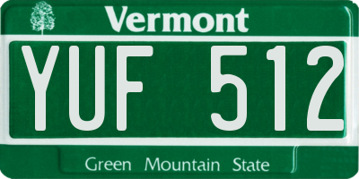 VT license plate YUF512