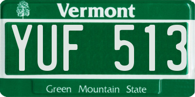 VT license plate YUF513