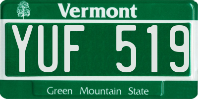 VT license plate YUF519