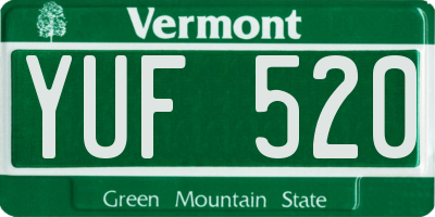 VT license plate YUF520