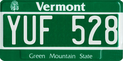 VT license plate YUF528