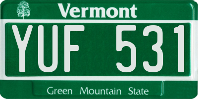 VT license plate YUF531