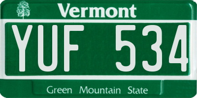 VT license plate YUF534