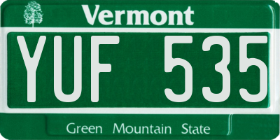 VT license plate YUF535