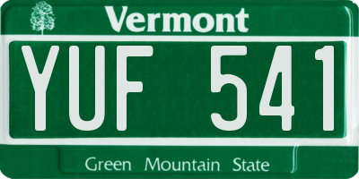 VT license plate YUF541