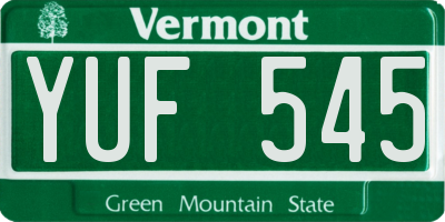 VT license plate YUF545