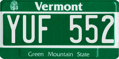 VT license plate YUF552