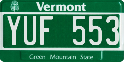 VT license plate YUF553