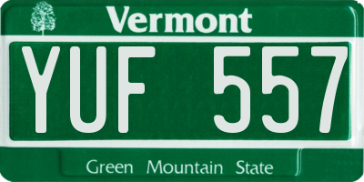 VT license plate YUF557