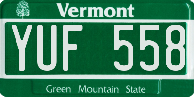 VT license plate YUF558