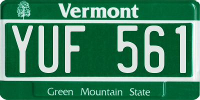 VT license plate YUF561