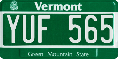 VT license plate YUF565