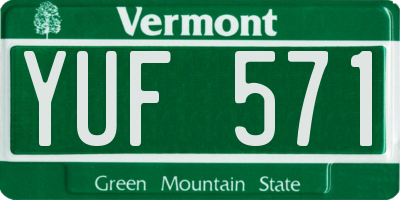 VT license plate YUF571