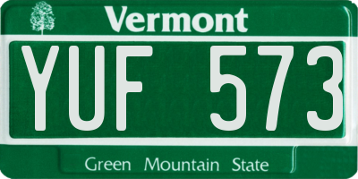VT license plate YUF573