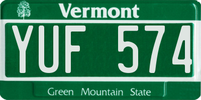 VT license plate YUF574