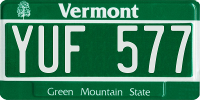 VT license plate YUF577