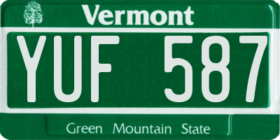 VT license plate YUF587