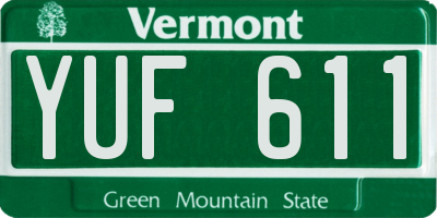 VT license plate YUF611